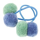 everbloom studio #90P Pompom hair band(2 pack)blu/grn