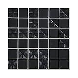 シール式モザイクタイルシート デコレ　［トルテ/10枚セット］/ブラックマット/1枚サイズ：15cm×15cm/Z3K