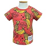(ポスター) POSTAR　バナナパイン総柄 Tシャツ レッド　130cm