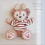 ダッフィーシェリーメイコスチュームハンドパペットサイズボーダーパーカーレッドtops21-hp