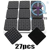 qy 27pcsブラックスクエアシェイプ22 mm Eva self-adhesion非スリップノンスキッド床プロテクターパッドEvaバンパー家具テーブルデスク椅子とソファー