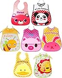 しあわせ倉庫 お食事エプロン 新生児 赤ちゃん 離乳食 よだれかけ スタイ 動物 セット (女の子)