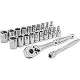 GearWrench 1 / 4インチドライブソケットセット22ピースSAE 6ポイントメトリック8800 A