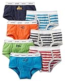 カーターズ（Carter's)【超7枚パック】男の子用日替わり乗り物＆ボーダーワンウィークブリーフパンツ7枚セット,8歳用 (8y(130-137cm)),カラフル,子供用下着・肌着車 [並行輸入品]