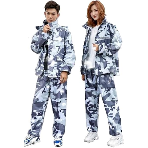 Amazon | 迷彩 カモフラ レインスーツ 透湿 防水 カッパ 上下セット