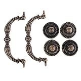 Perfk 彫刻ユニーク パターン 2個/セット ヴィンテージ キャビネット ワードローブ 引き出し ドア DIY ハンドル 取っ手