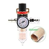 エアーレギュレーター　1/4カプラ付き　フィルター付き　レギュレーター　ウォーターセパレーター　圧力調整　水滴除去　オイル混合　減圧弁　エアー工具