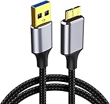 VanmAr USB3.0 MicroB USBケーブル タイプAオス - マイクロタイプBオス 5Gbps データ高速転送ケーブル 高耐久性 ナイロン編み 外付けHDD/SSD,Blu-ray,BDドライブ,デジタルカメラ用 (1m)