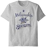 MLB Milwaukee Brewersメンズ58t Tee、スチールヘザー、XXLサイズ