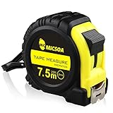 Micsoa メートル目盛 巻尺 ロック テープ メジャー 測り鋼 製 コンベックス マイコンベ フィート 25mm幅 (７.５メータル)