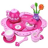 Wood Eats! Pink Blossoms Tea Time Set for Two (16pcs.) by Imagination Generation [並行輸入品]