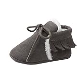 ベビーシューズ　赤ちゃん 靴 スリッポン スエード フリンジ ファーストシューズ やわらかい 歩行練習 履き心地いい 女の子 男の子 出産お祝い プレゼント ギフト(ダークグレー)10.5cm-12.