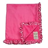 My Blankee Raspberry Solid Velour with Bubble Satin Border Baby Blanket by My Blankee