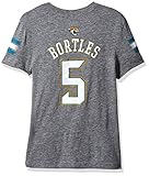 NFL Girls 7 – 16 Blake Bortles Jacksonville Jaguars Girls – メインストライプVネックPlayer Name半袖Tシャツ、ヘザーグレー、M (