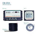 デュアルバッテリソーラー充電コントローラ、10A 20AデュアルバッテリチャージャコントローラRV用12V 24V充電コントローラ