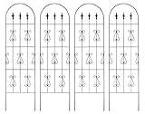 お庭をエレガントに彩るIBフェンス オーバル 高さ180cm×幅50cm Lサイズ 4枚セット ブラック JK0113LX2