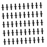 【ノーブランド品】50pcs　ダブルバーブコネクタ　4/7mmチューブ　農業　庭　芝生　温室　プール灌漑用品