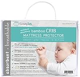 Crib Mattress Protector for Hot or Sweaty Sleepers - Waterproof Quilted Bamboo Pad / Cover / Topper 