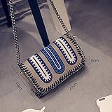Mutell（TM）新しい女性ヴィンテージPUレザーショルダーバッグ防水デニムクロスボディバッグ女性チェーンストラップイブニングバッグカジュアルメッセンジャーバッグ