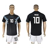 wisionメンズ2018ロシアワールドカップアルゼンチンNational Team # 10 Away Soccer Jersey (ブラック) S ブラック