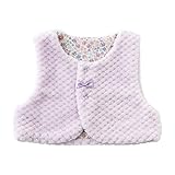 ( チャックル ) chuckle * スウィートガール * ふわもこ ボア 小花柄 新生児 ベスト 【 リバーシブル 】 パープル 50-70cm P9082-00-80