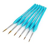 ペイントブラシ 6Pcs ライトブルーロングハンドル