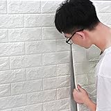 【お得10枚セット】 ブリック タイル レンガ 壁紙 シール 78cm×70cm 10枚 セット 白 ホワイト ステッカー 軽量 レンガシール 壁紙シール アクセント クロス ウォールシール はがせる