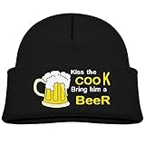男女兼用 男の子 テーラード キス 料理 ビール プリント インナーキャップ おしゃれ 速乾 オールシーズン アウトドア 日よけ お出かけ 通学 遠足 医療用 ブラック