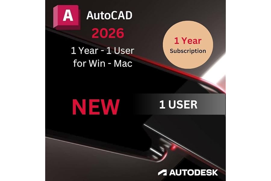Auto CAD 2026 For Win & Mac | 1 Year Subscription | 1 Users | Online Delivery
