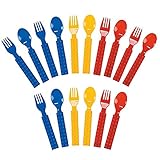 Fun Express Block Party - Color Brick Forks and Spoons Set for 16 Guests (2 Pack) [並行輸入品]