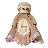 Personalized Brown and TanナマケモノLil Snuggler Blanky For Baby Boyまたは赤ちゃん女の子Blanket – 21インチ