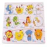 ノブ 木製 チャイニーズ ゾディアック アニマル コグニティブ パズル キッズ エデュケーション トイ 並行輸入品