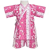 アスナロ（甚平） 甚平 子供 ベビー 女の子 国産生地 綿100 桜 うさぎ柄 和柄90 ピンク