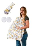 Seliyi 授乳ケープ 360度安心 通気性抜群 ワイヤー ポケット 収納袋付き (イエロー)