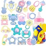 nurbo 14pcs新生児幼児赤ちゃんGirl BoyおもちゃRattles Developmental Musical Toy Set with Feeding Bottle