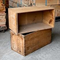 Amazon｜りんご箱 角小箱 4箱 木箱 棚 ストレージボックス