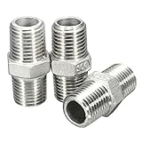 ILS - 3 pieces 1/4inch Male To Male BSP Adapter Compressed Air Quick Coupling Hose