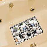 B & Yエレガント滑り止め加工Bathtub Tattoos浴槽浴槽アップリケステッカーデカールホワイトandブラックCobblestone