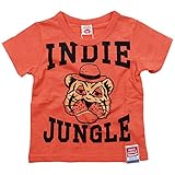 《初夏盛夏対応》INDIE JUNGLE(インディージャングル) 天竺タイガーPt半袖Tシャツ 110cm/レッド NO.IN-173107