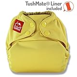 TushMate One-Fits-All Cloth Diaper, Snap (Yellow) by TushMate