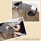 極厚 グラナイト(GRANITE)テーブル 75X75cm ブラック(黒) 艶あり ワークデスク