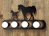 Horse &コルトWestern Vanityライト – ブラック仕上げ – 南西部照明