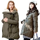 Sweet Mommy 抱っこ対応 ママコート ダッフル風 マタニティ 上質ダウン90％ 襟2WAY ダッカー付き あったか プレミアムダウン トグルボタン ポケット付き 軽量 産前産後兼用/ LL 