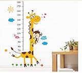 EWIN 2セットキリンの高さチャートの壁のステッカーの保育園の赤ちゃん猿動物の装飾デカール
