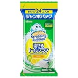 スクラビングバブル 流せるトイレブラシ シトラスの香り 付け替えブラシ (24個) トイレ洗剤 使い捨て 洗剤