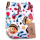 iZiv新生児1厚いおむつ付きオーガニック幼児防水/調整/再利用可能/洗えるポケット布おむつのフィット赤ちゃん0.5-3歳(蜂)