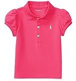 POLO RALPH LAUREN (ポロラルフローレン) パフスリーブ コットン ポロシャツ ベビー 女の子 ピンク 85cm (18ヶ月) [並行輸入品]