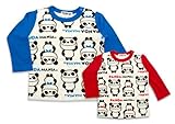 秋冬物【PANDA MANIA】パンダマニアパンダ柄長そでTシャツ80cm/90cm/95cmブルー/レッド 95cm レッド