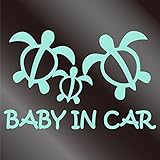 nc-smile ハワイアン　BABY IN CAR ステッカー ホヌ (ミントグリーン)