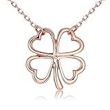 彼女のプレゼント ピンククローバーのネックレス ロマンチックハート型さんのネックレス プロポーズのプレゼント セーターのネックレス